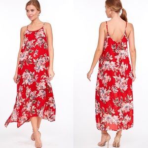 STORE CLOSING SALE! Red Sleeveless Floral Maxi Dress Large